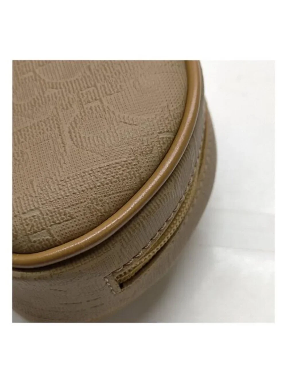 Authentic Christian Dior Trotter Canvas Cosmetic Pouch Beige Zip Makeup Case Vin